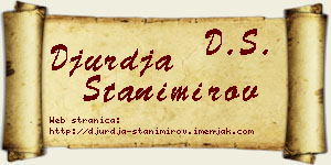 Đurđa Stanimirov vizit kartica